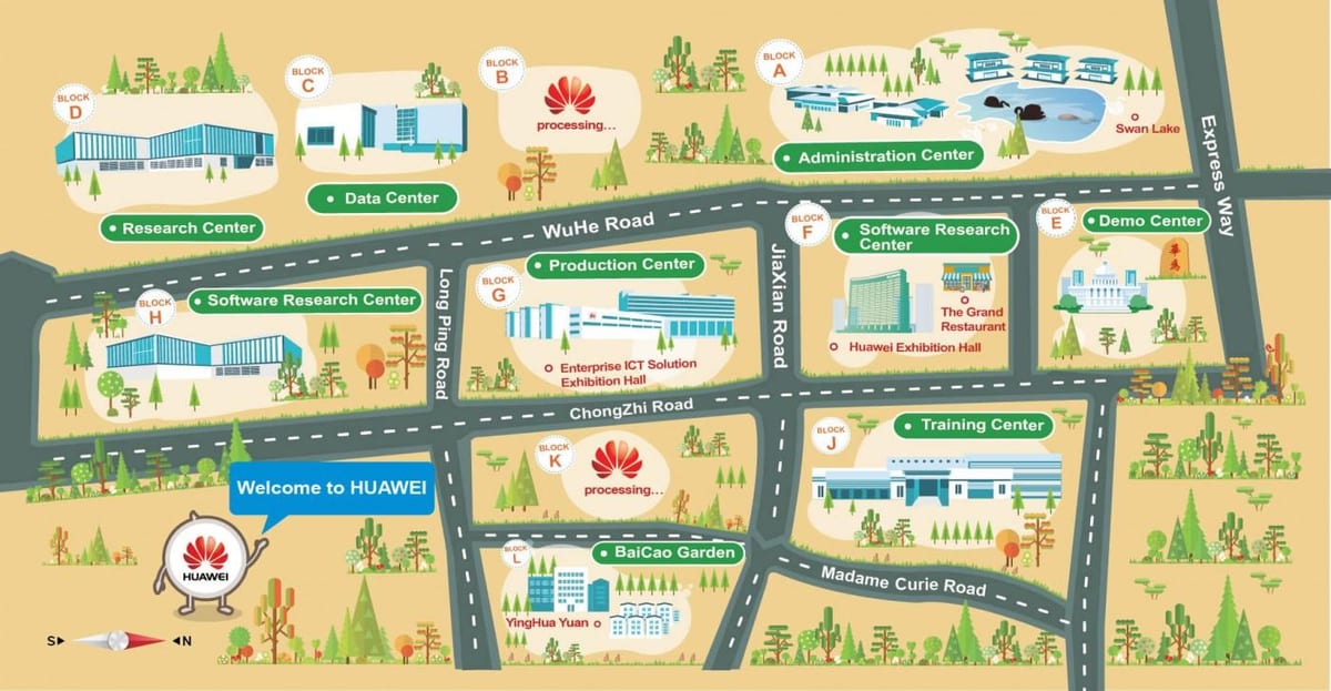 mapa da huawei Shenzhen 