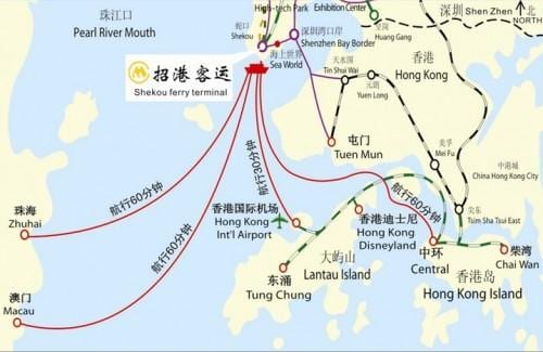 mapa do terminal de ferry.