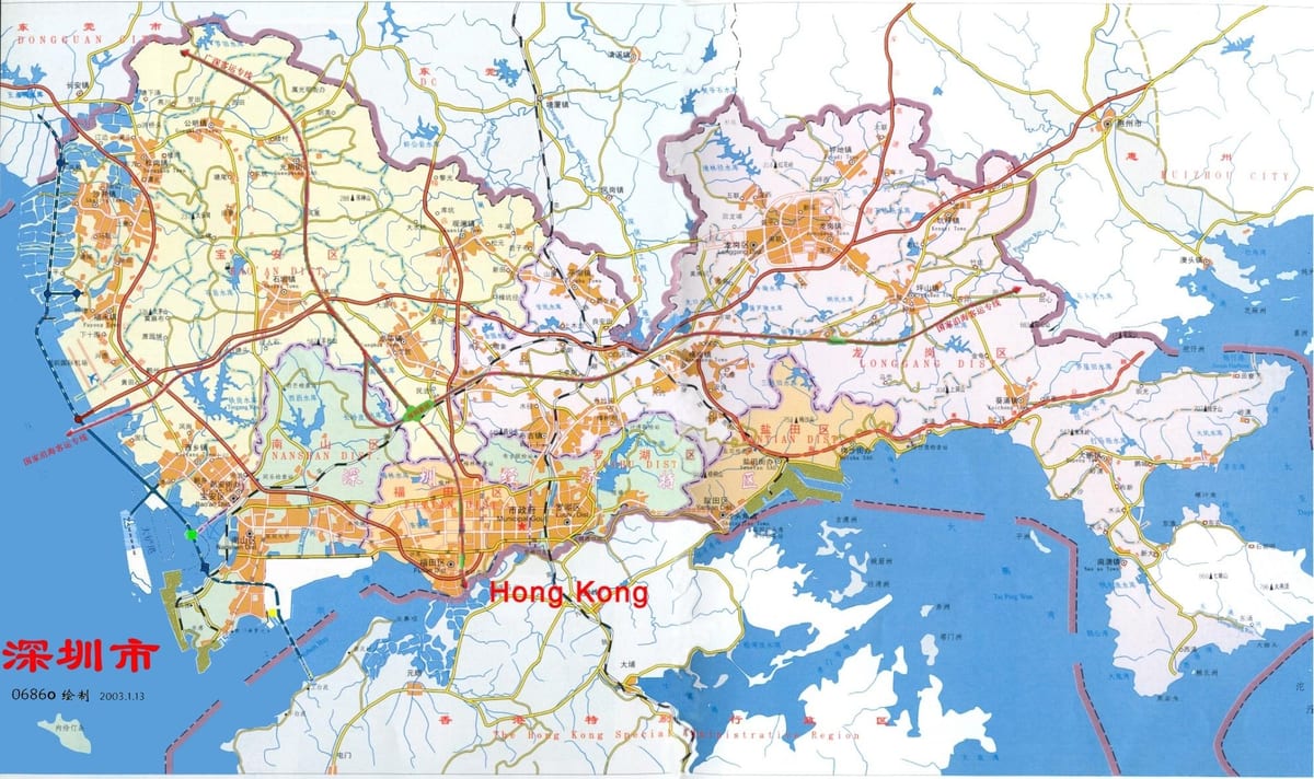 mapa de Shenzhen ems de China