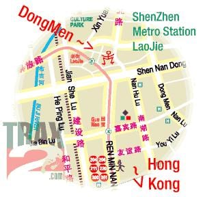 dongmen mercado de Shenzhen mapa