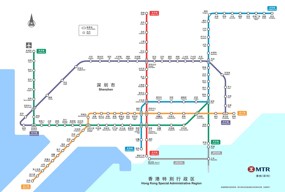Shenzhen railway mapa