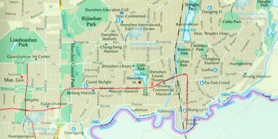 Mapa de Shenzhen distritos