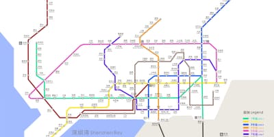 Shenzhen mapa do metropolitano de 2016