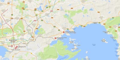 Shekou mapa do porto