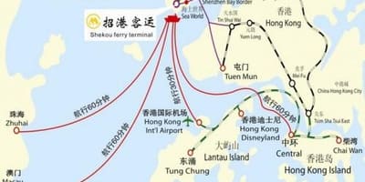 Mapa do terminal de ferry.