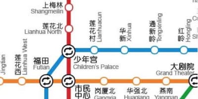 Mapa de Shenzhen a estação do norte