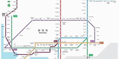 Shenzhen mapa do metrô de 2016