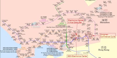 Mapa de Shenzhen electronics mercado