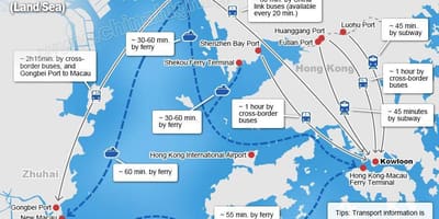Mapa de zhuhai terminal de ferry